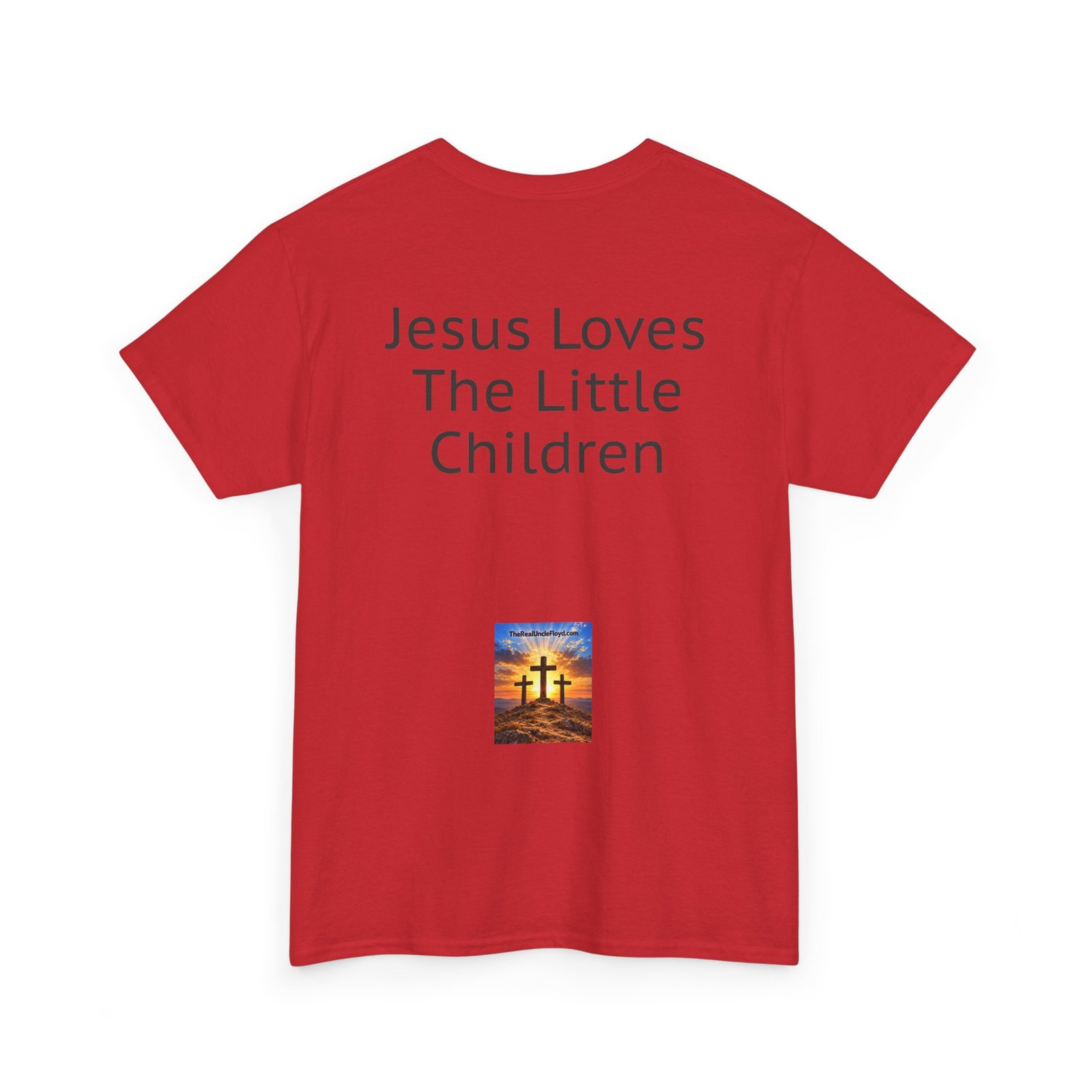 Christian T-Shirt - "Jesus Loves The Little Children" Back Print Tee - Image 37