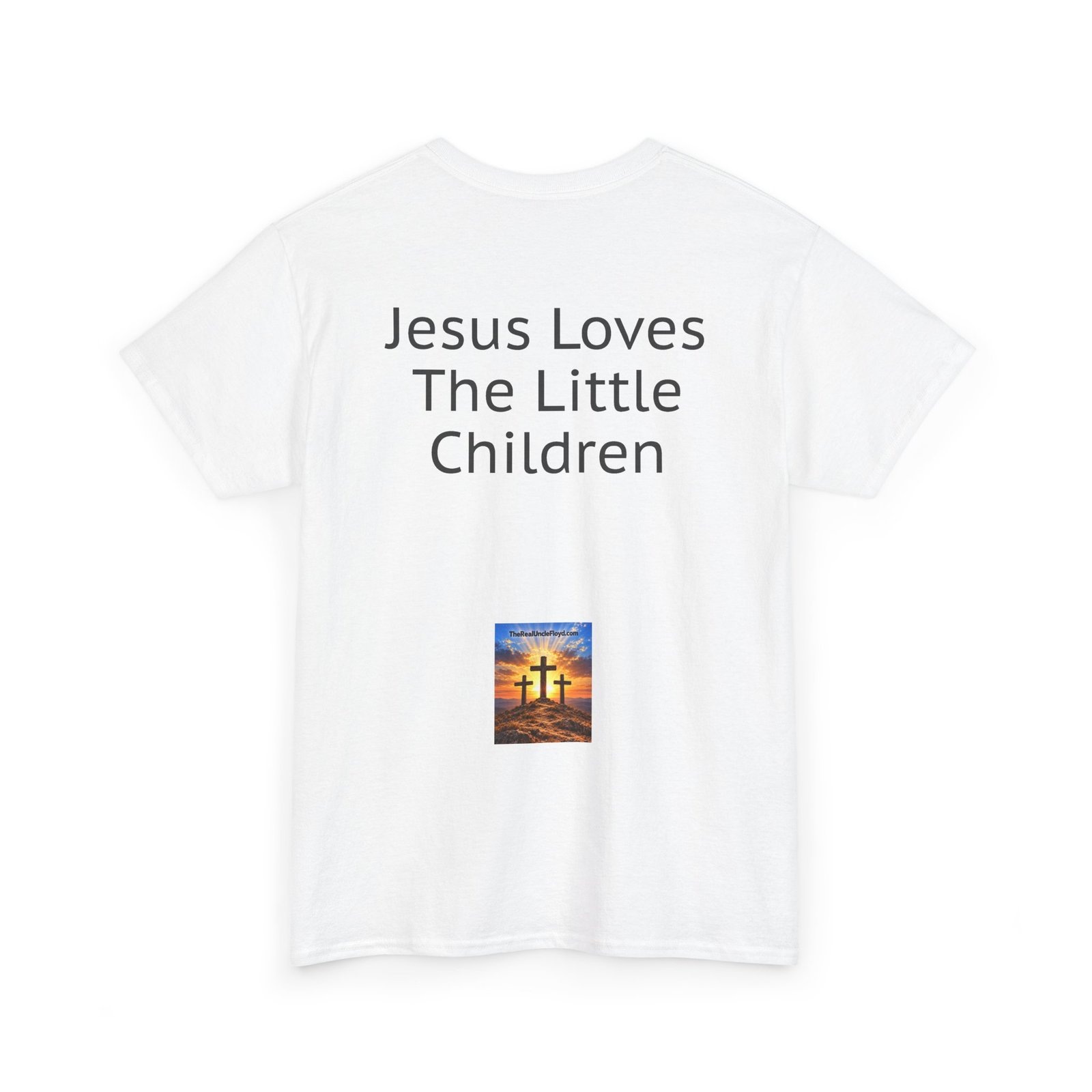Christian T-Shirt - "Jesus Loves The Little Children" Back Print Tee - Image 9