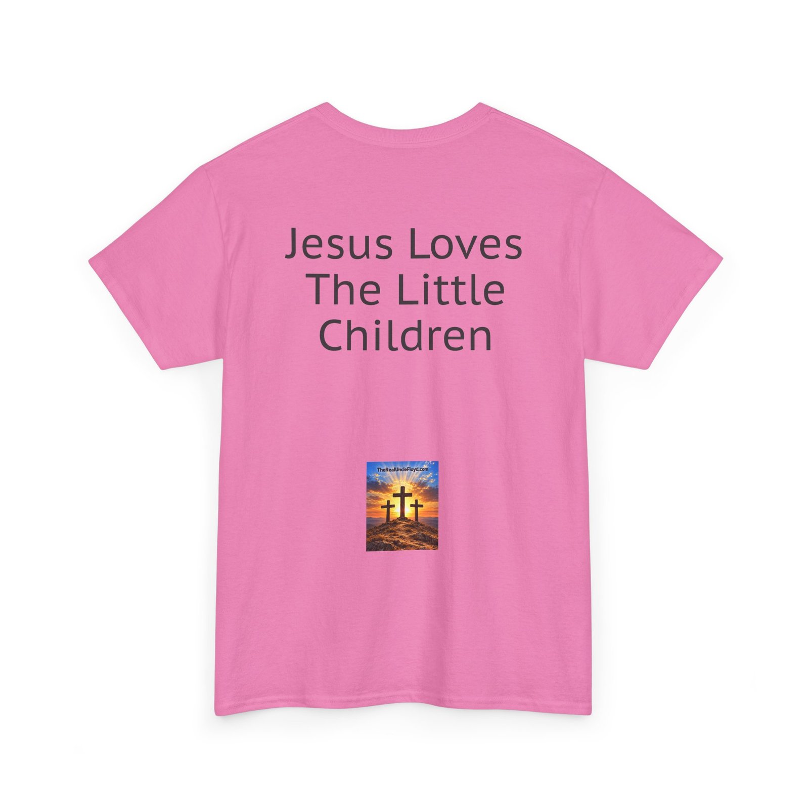 Christian T-Shirt - "Jesus Loves The Little Children" Back Print Tee - Image 33