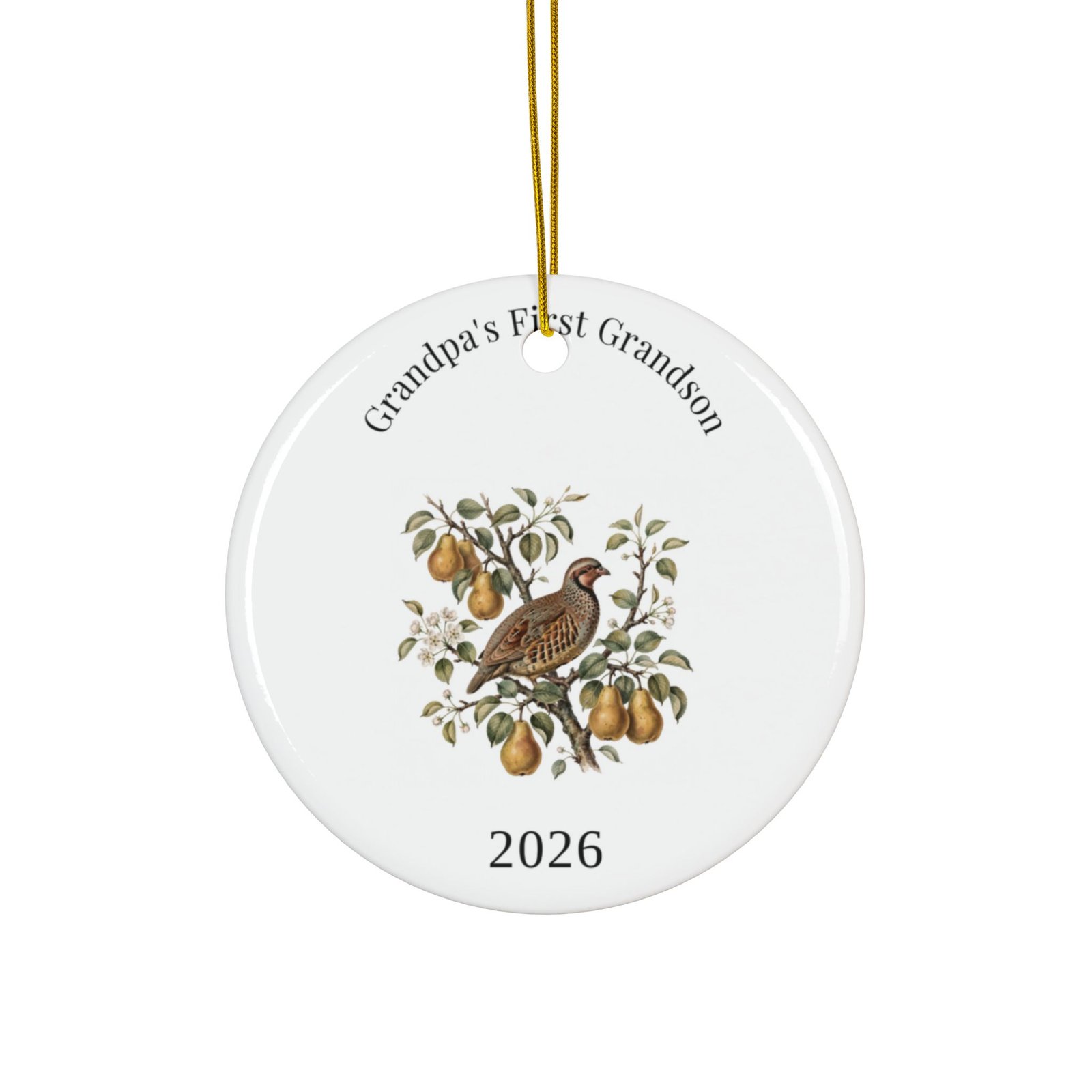 Grandpa's First Grandson 2026 Ornament